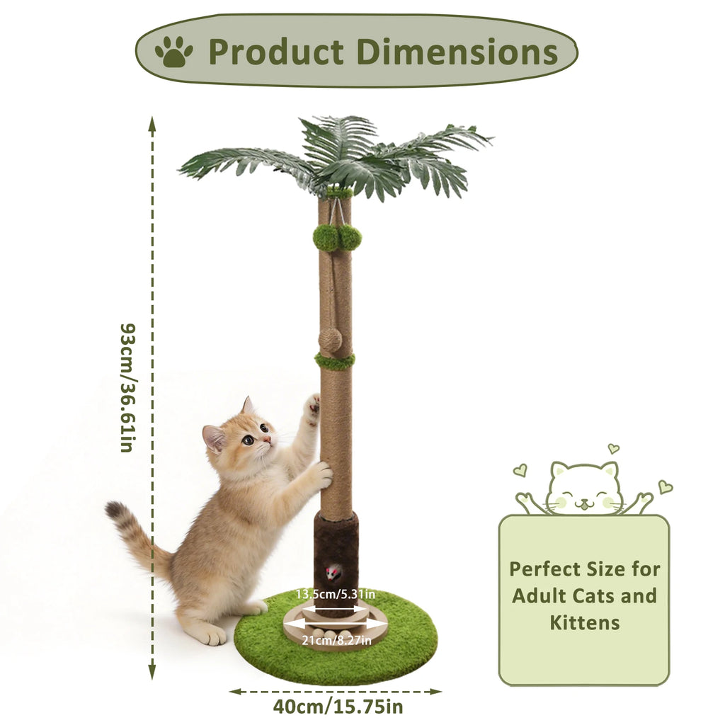 56CM/93CM Tree Cat Scratch Post with Spring Ball Toys