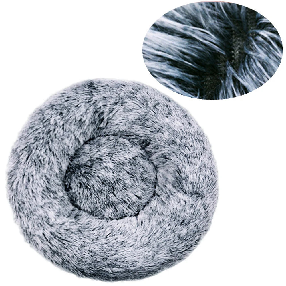 Plush Round Dog Bed Winter Warm