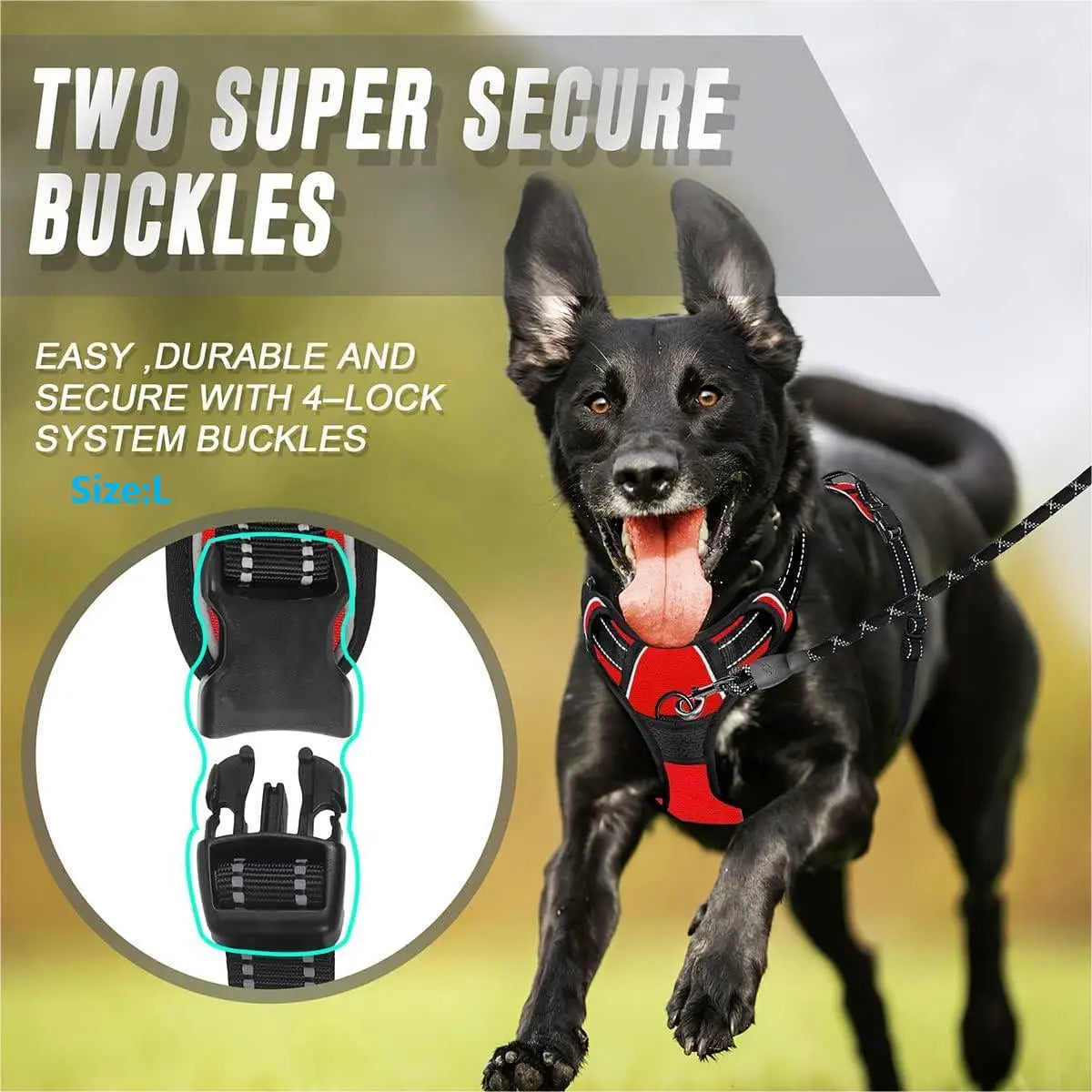 No Pull Dog Harness Front Clip Heavy Duty Reflective Easy Control Handle