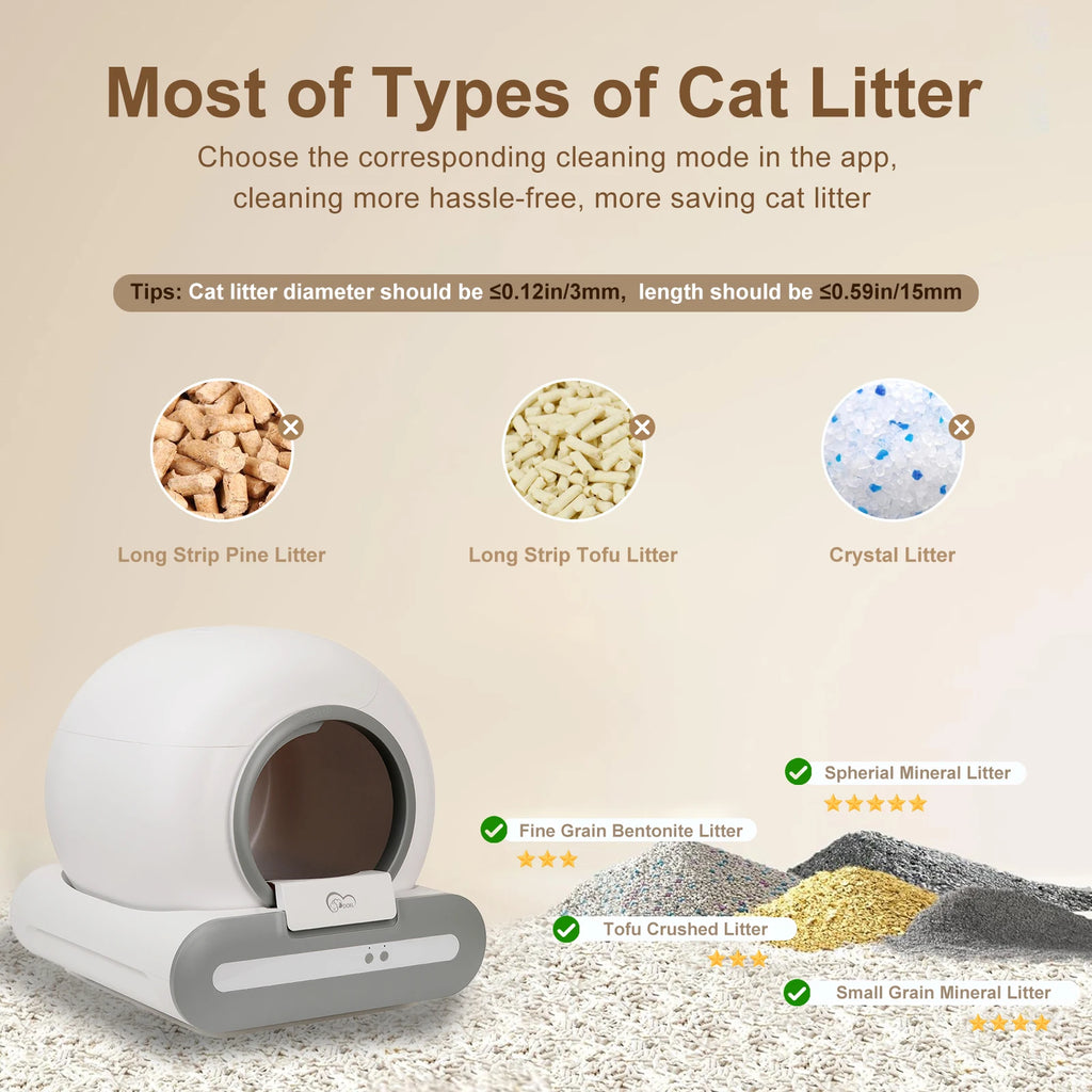 DOEL 65L Self-Cleaning Cat Litter Box App Control