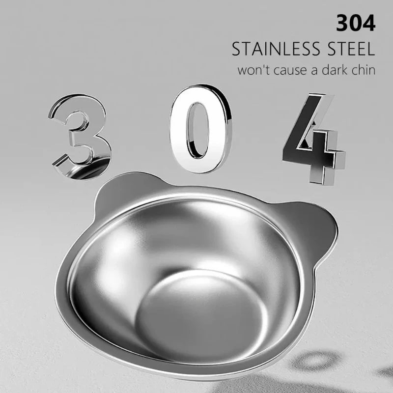 Raised Stainless Steel Cat Bowl with 15° Elevated Design Tilted Neck Guard