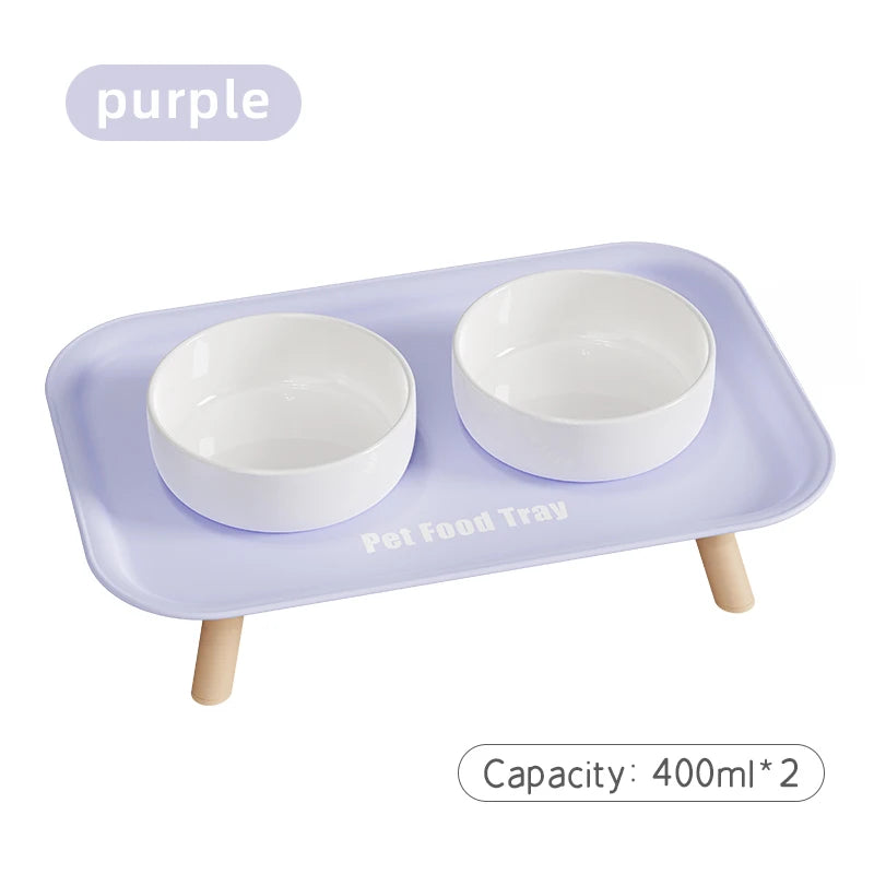A Colorful Dopamine Pet Double Bowl