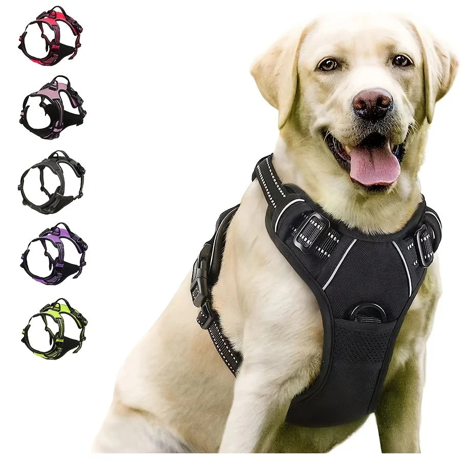 No Pull Dog Harness Front Clip Heavy Duty Reflective Easy Control Handle