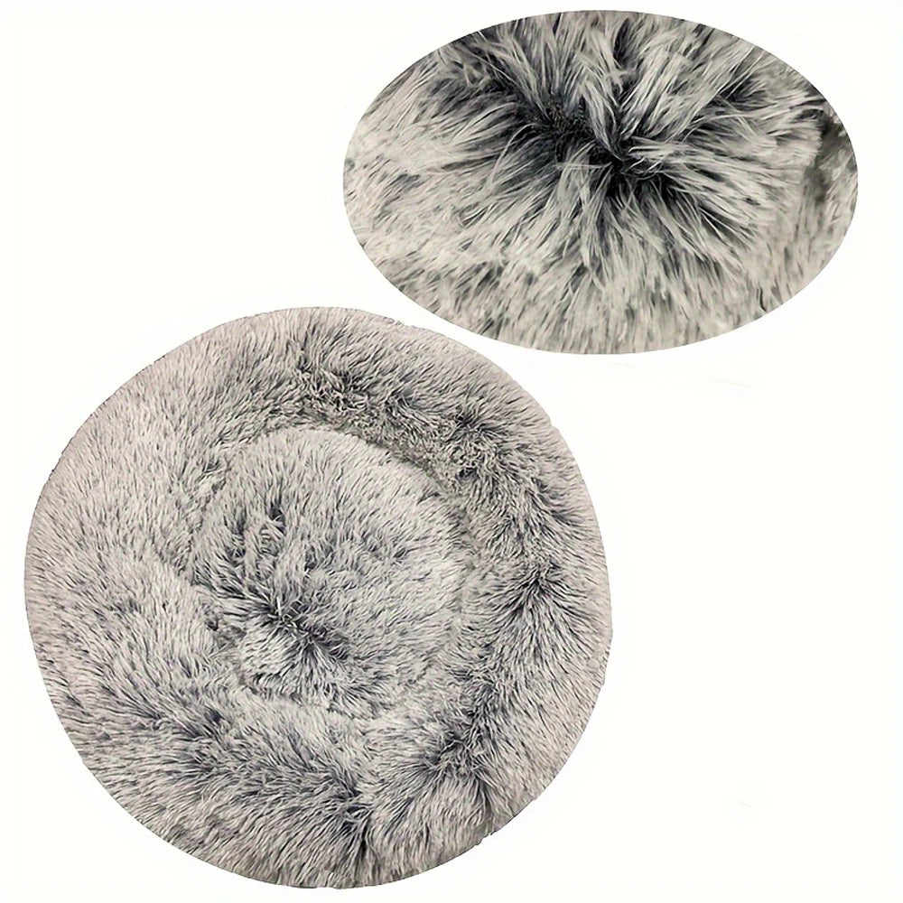 Plush Round Dog Bed Winter Warm