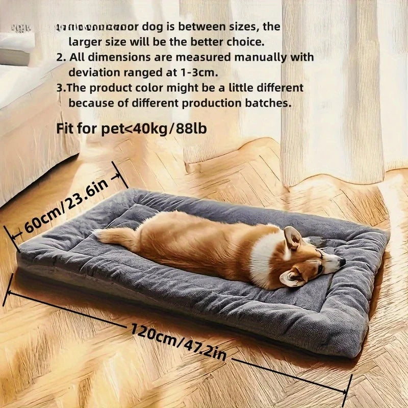 Large Plush Dog Bed Sofa Thickened Super Soft Polyester Pet Mat