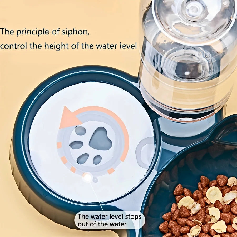 Pet Bowls With Water Feeder, 3 In 1 Cat Ear Design