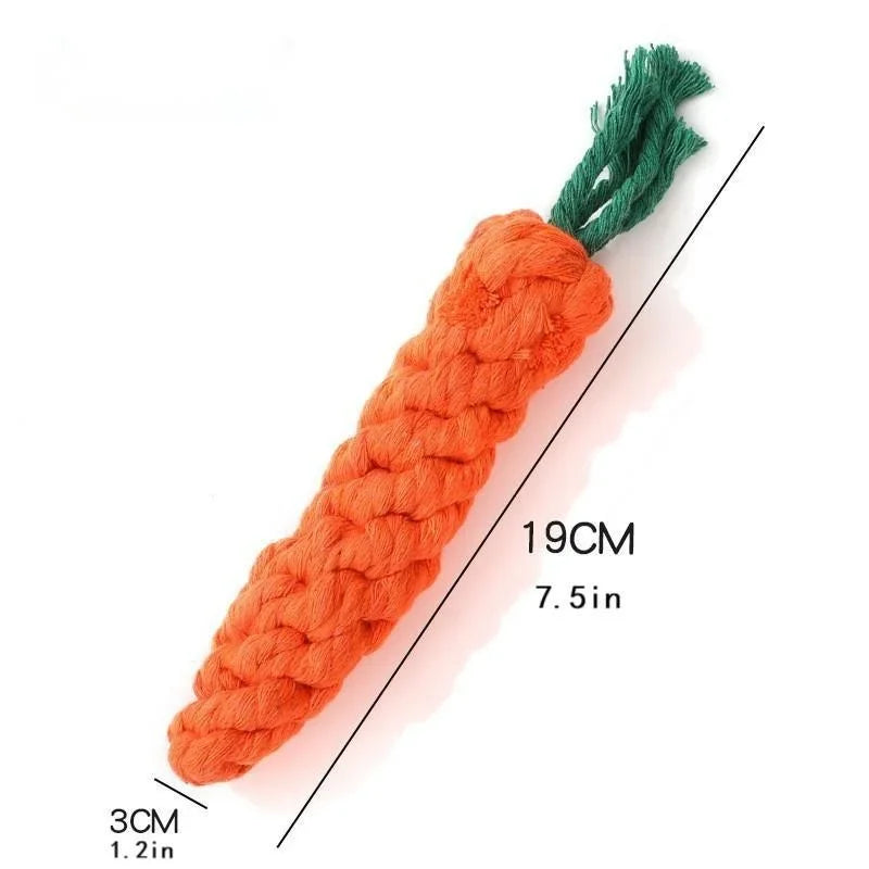 Cute pet toy cotton rope weaving carrot
