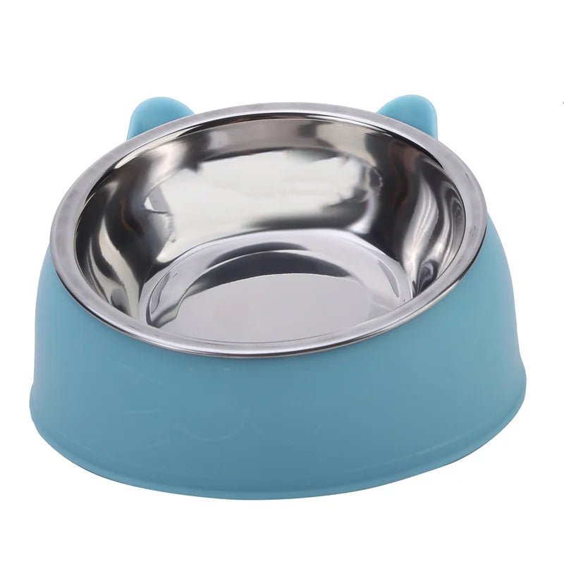 Creative Inclined Kitten Puppy Feeding Bowls