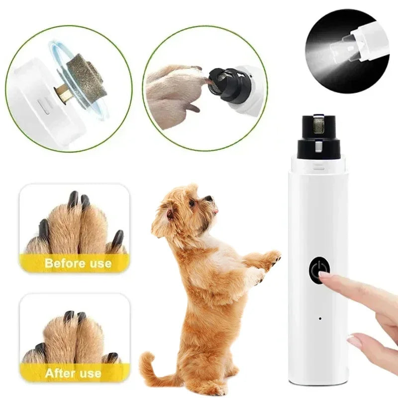 Electric Dog Nail Clippers Rechargeable USB Charging LED Light