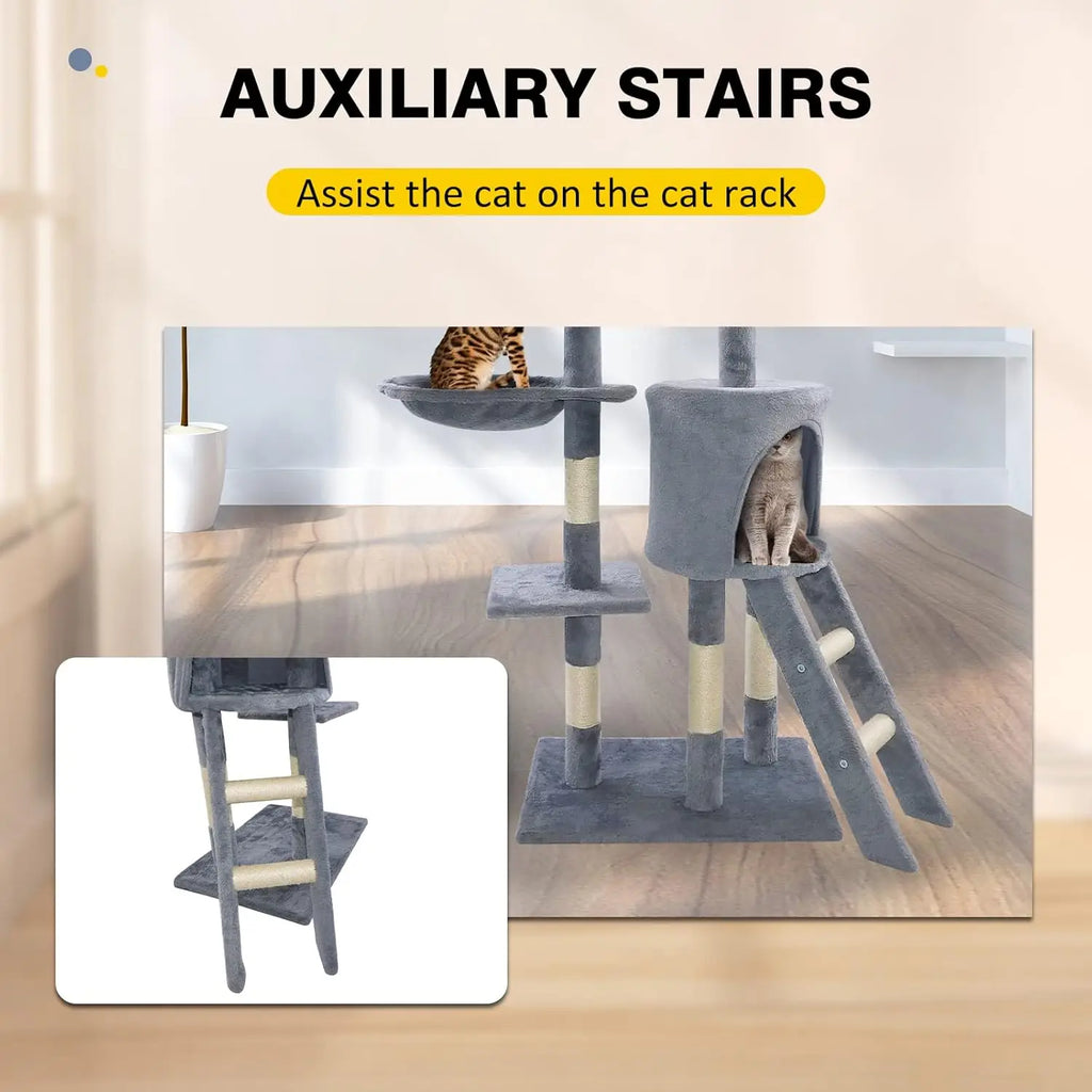 DayPlus Cat Tree Cat Tower Cat Scratching Post for Indoor/Outdoor Cats