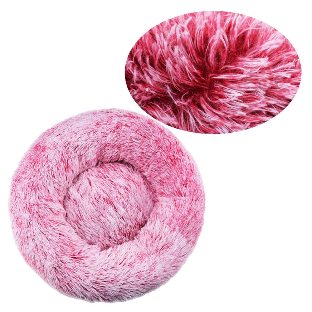 Plush Round Dog Bed Winter Warm