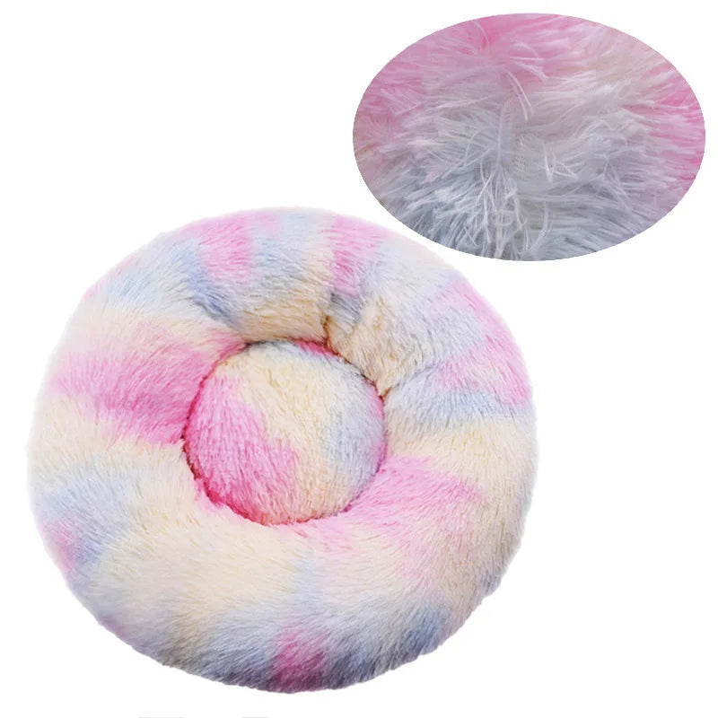 Plush Round Dog Bed Winter Warm