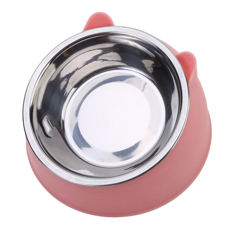 Creative Inclined Kitten Puppy Feeding Bowls