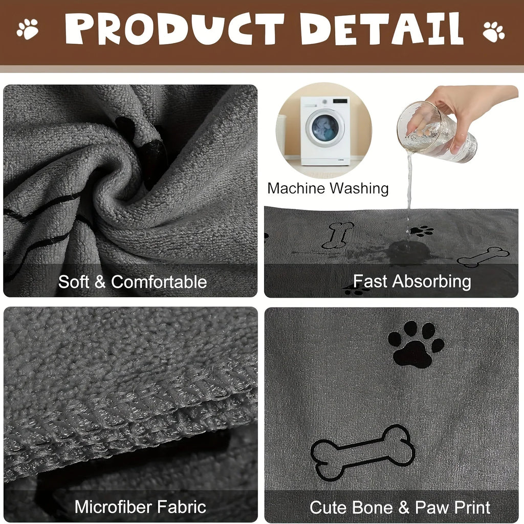 1pc Quick-Drying Microfiber Dog Towel