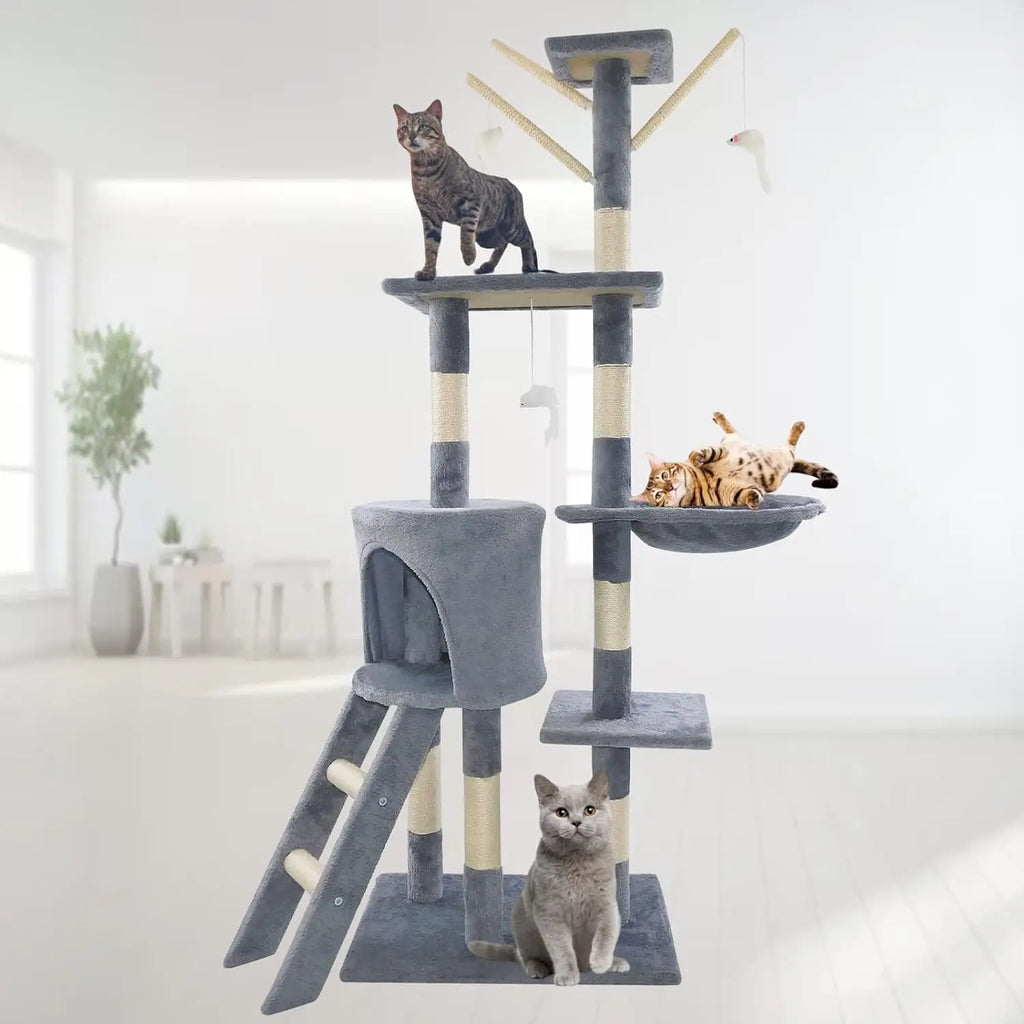 DayPlus Cat Tree Cat Tower Cat Scratching Post for Indoor/Outdoor Cats