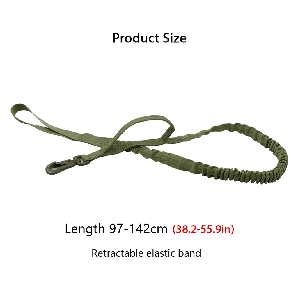 Tactical Dog Harness Leash Collar Molle Pouche