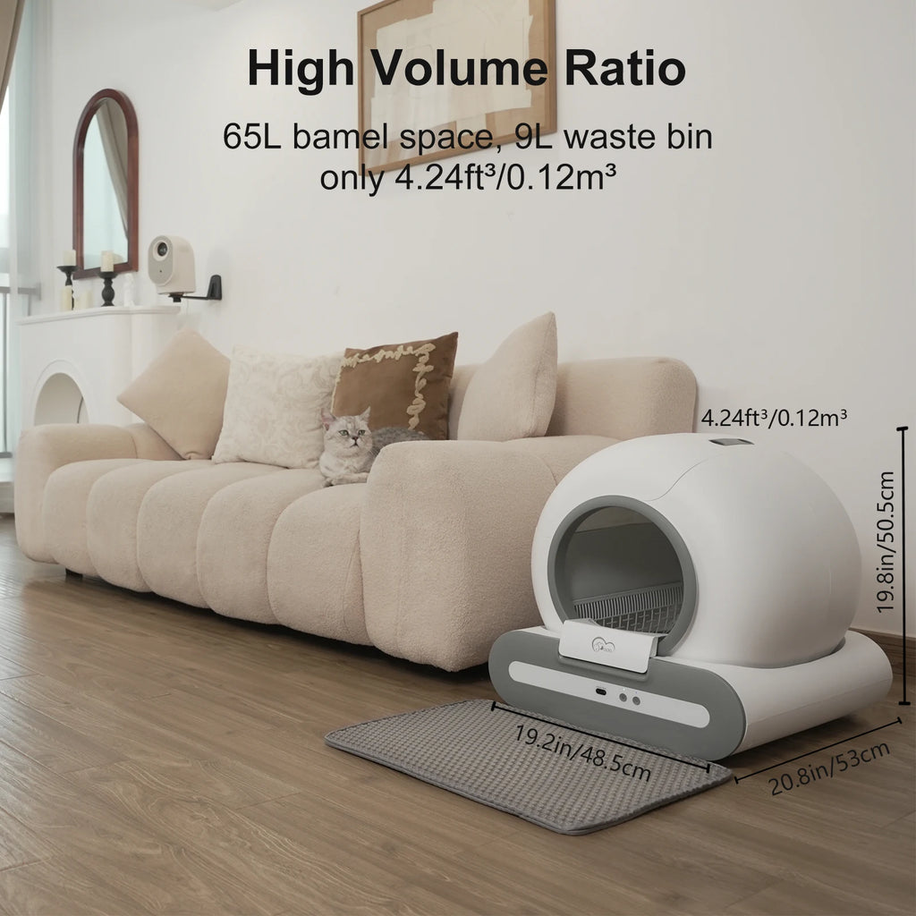 DOEL 65L Self-Cleaning Cat Litter Box App Control