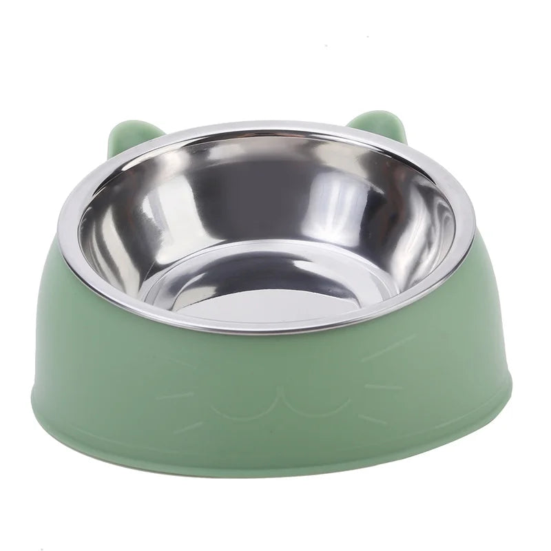 Creative Inclined Kitten Puppy Feeding Bowls