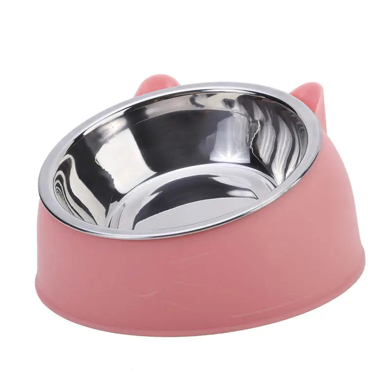 Creative Inclined Kitten Puppy Feeding Bowls