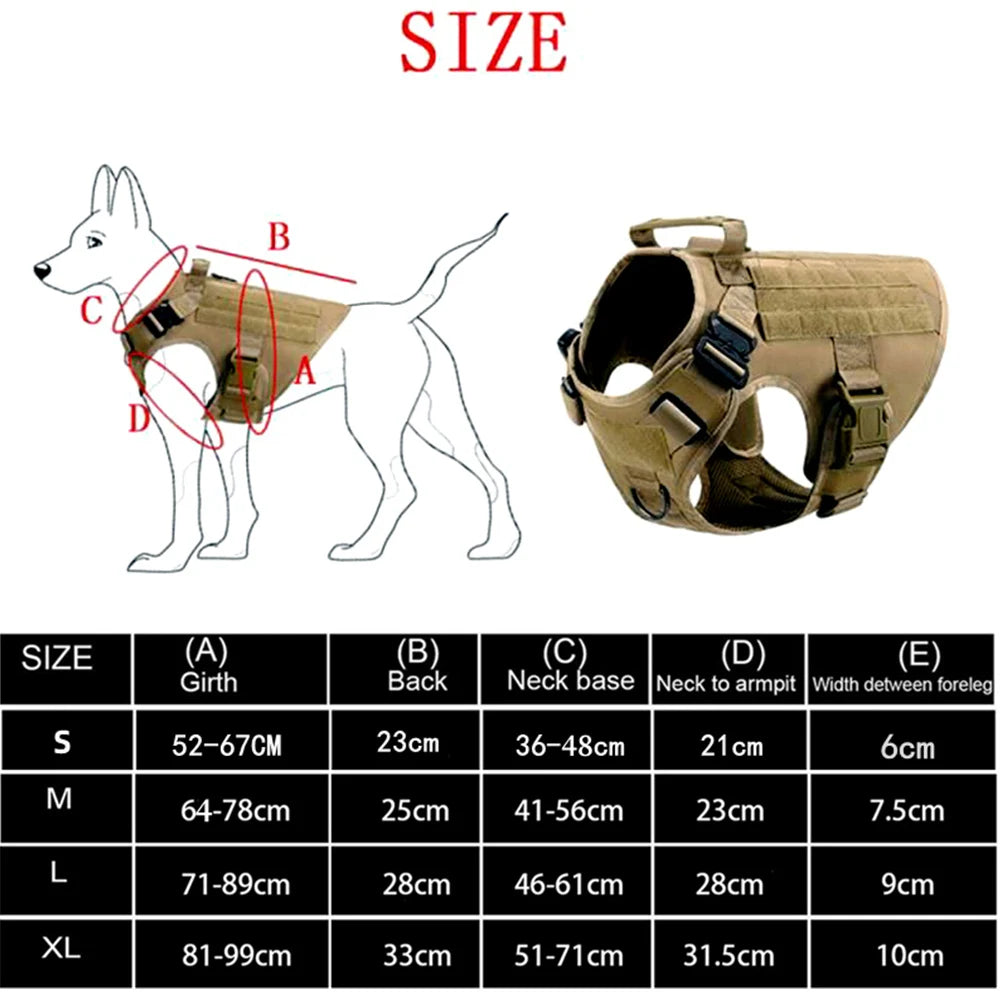 Tactical Military Vest Tactical Training Dog Harness and Leash Set For All Breeds Dogs
