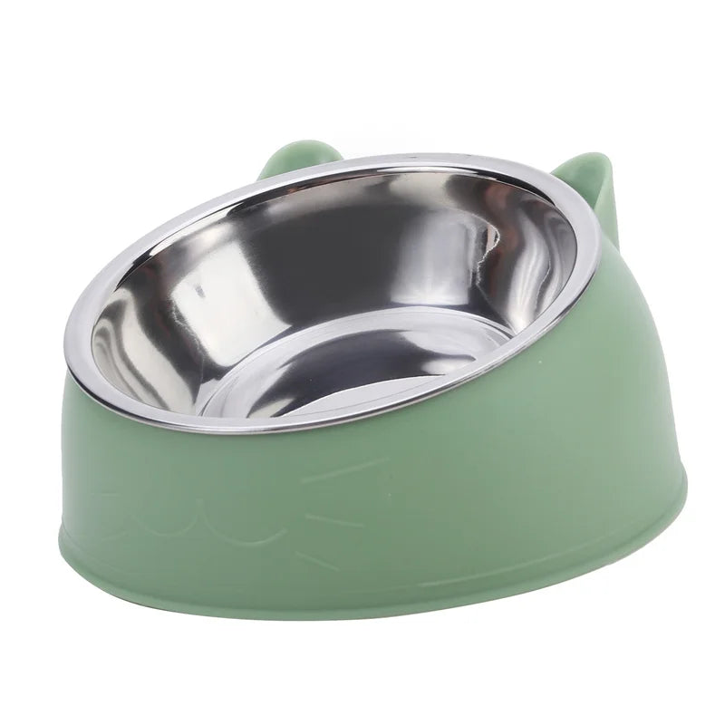 Creative Inclined Kitten Puppy Feeding Bowls