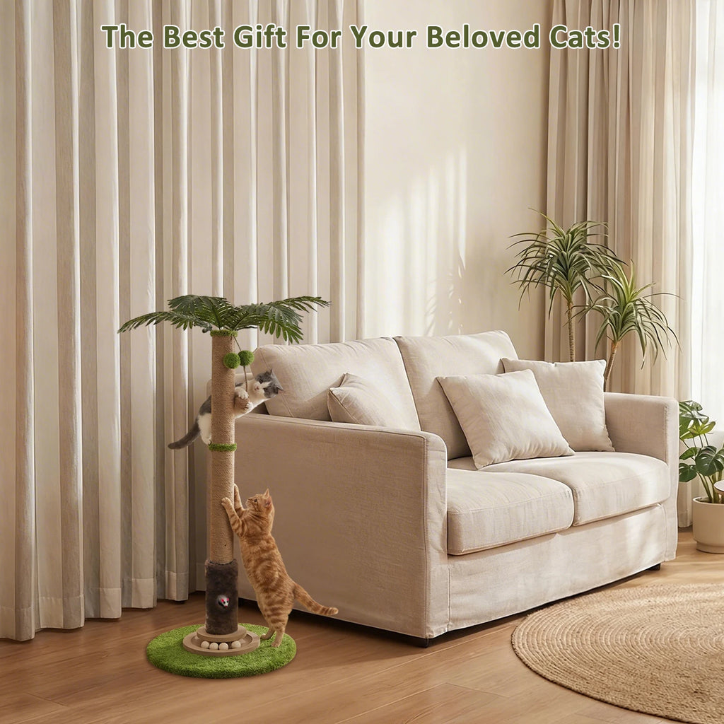 56CM/93CM Tree Cat Scratch Post with Spring Ball Toys