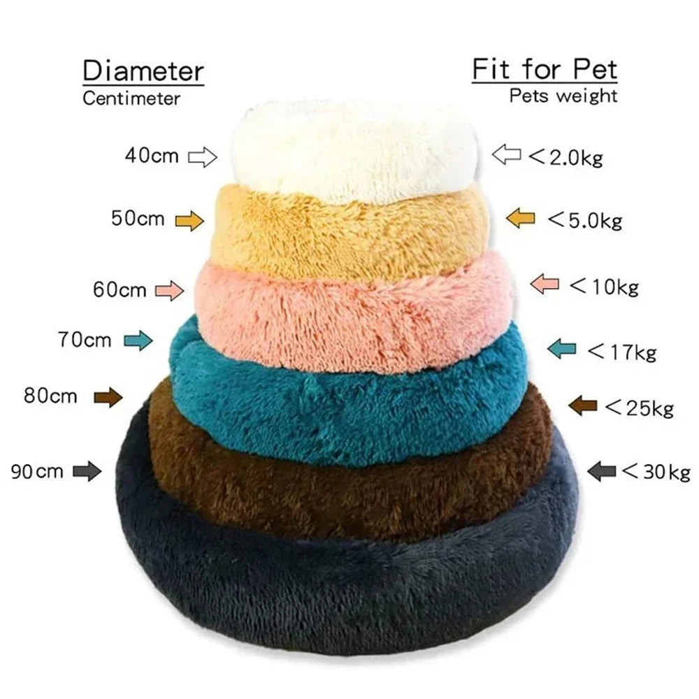 40-90cm 6 Sizes Round Pet Bed for Large Dog