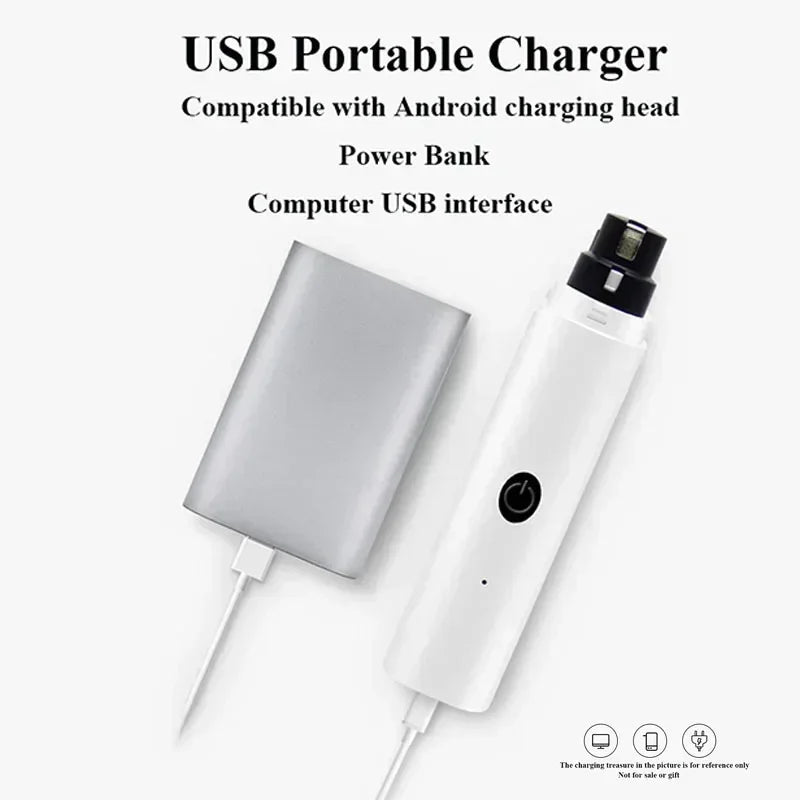 Electric Dog Nail Clippers Rechargeable USB Charging LED Light