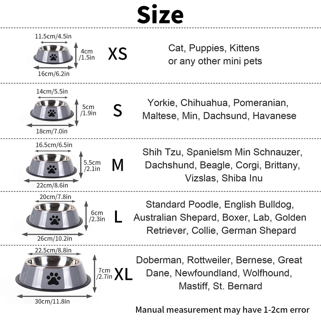 Stainless Steel Pet Bowl Cat Dog Food Bowl