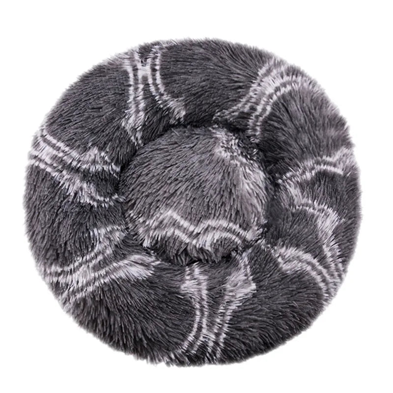Plush Round Dog Bed Winter Warm