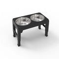 Elevated Dog Feeder Bowls Adjustable Raised Stand with Double Stainless Steel Food Water Bowls