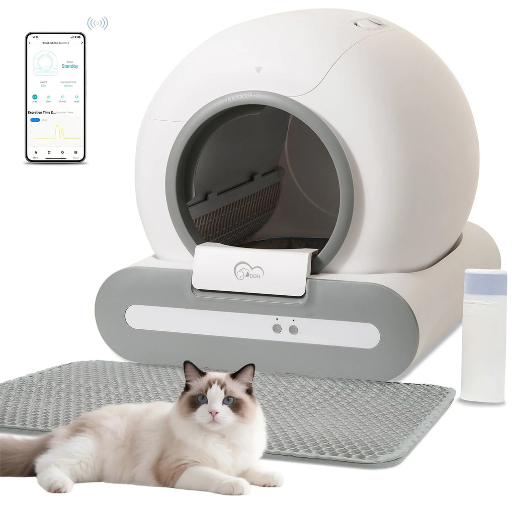 DOEL 65L Self-Cleaning Cat Litter Box App Control