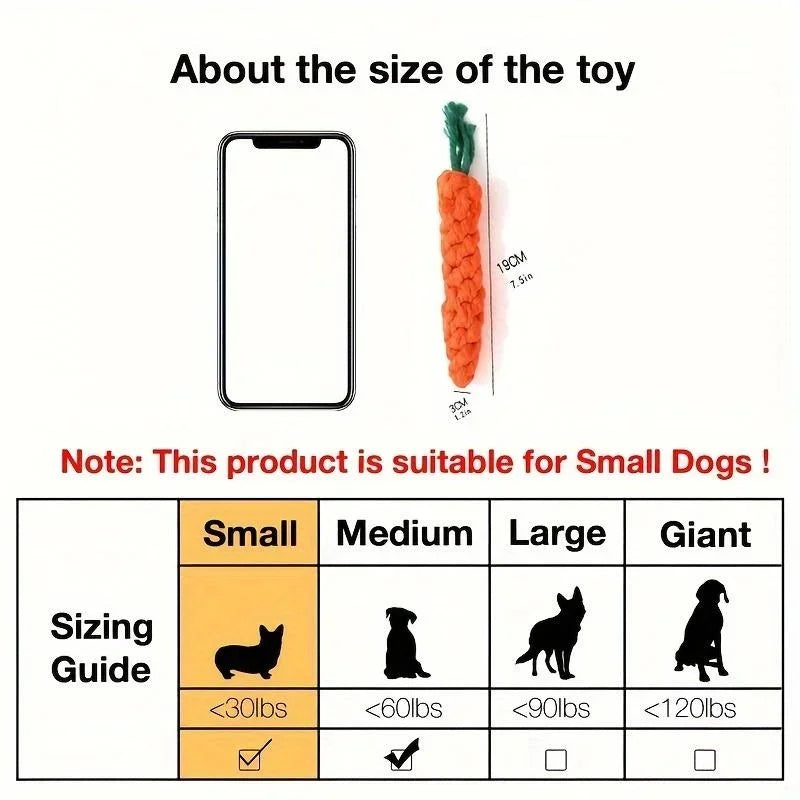 Cute pet toy cotton rope weaving carrot