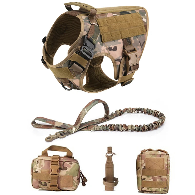 Tactical Military Vest Tactical Training Dog Harness and Leash Set For All Breeds Dogs