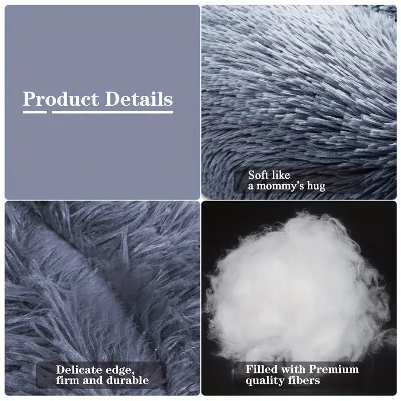 Plush Round Dog Bed Winter Warm