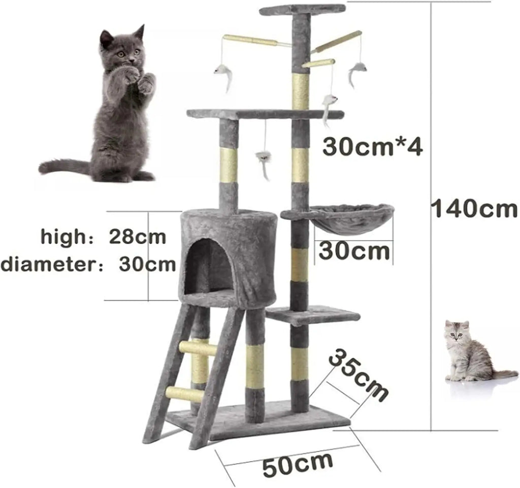 DayPlus Cat Tree Cat Tower Cat Scratching Post for Indoor/Outdoor Cats