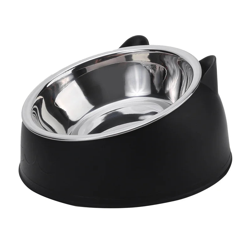 Creative Inclined Kitten Puppy Feeding Bowls