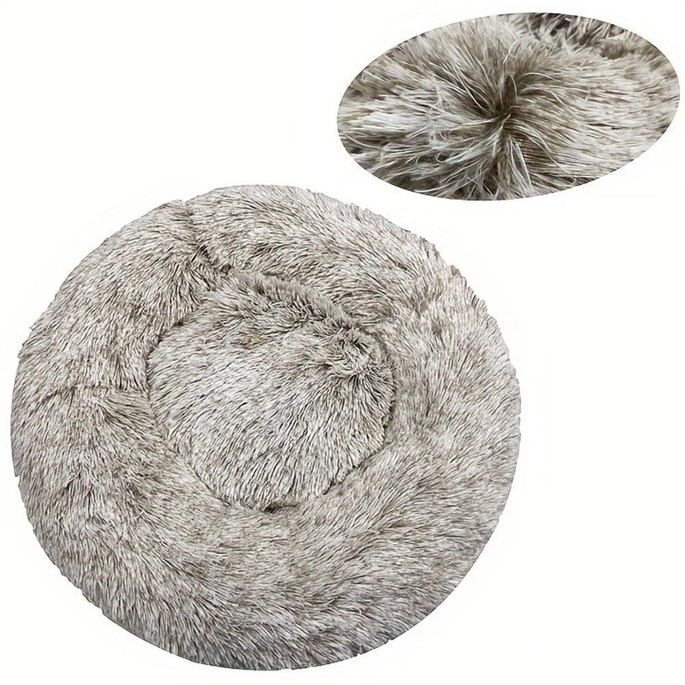 Plush Round Dog Bed Winter Warm