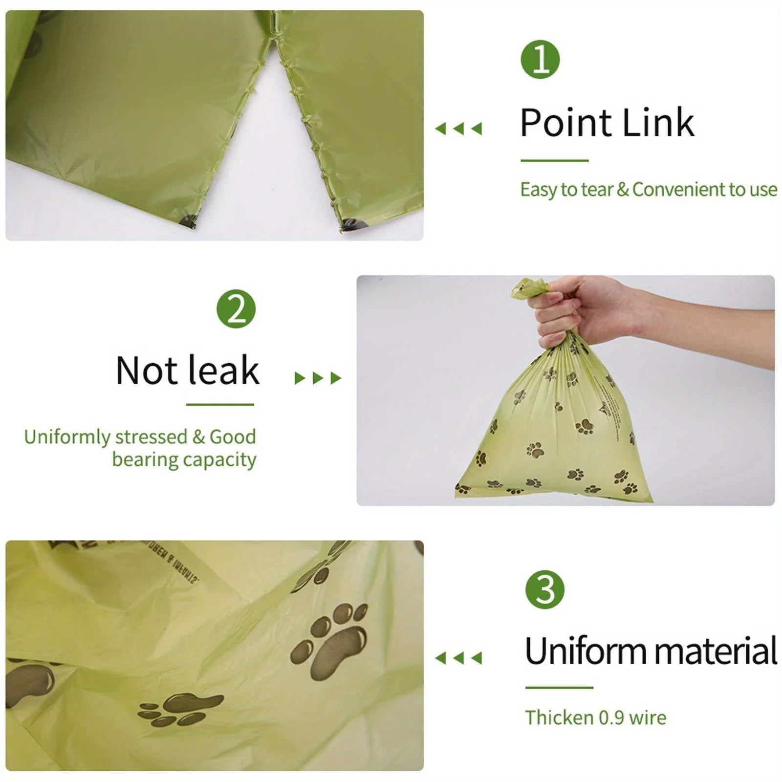 8 Rolls Biodegradable Dog Poop Bags Leak-Proof