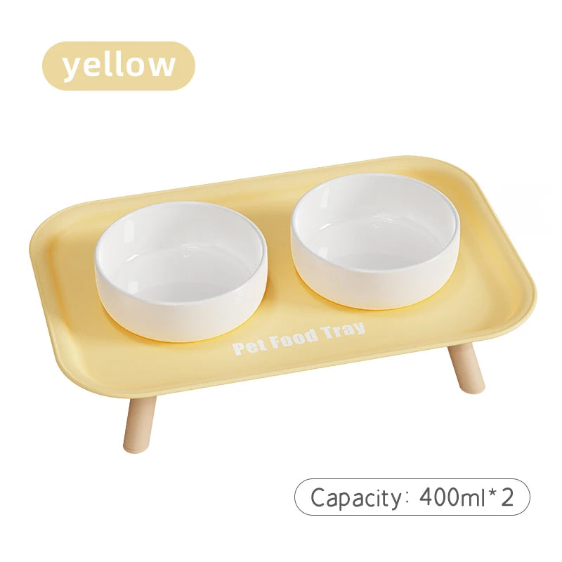 A Colorful Dopamine Pet Double Bowl