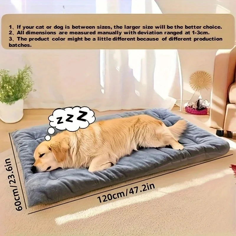 Large Plush Dog Bed Sofa Thickened Super Soft Polyester Pet Mat