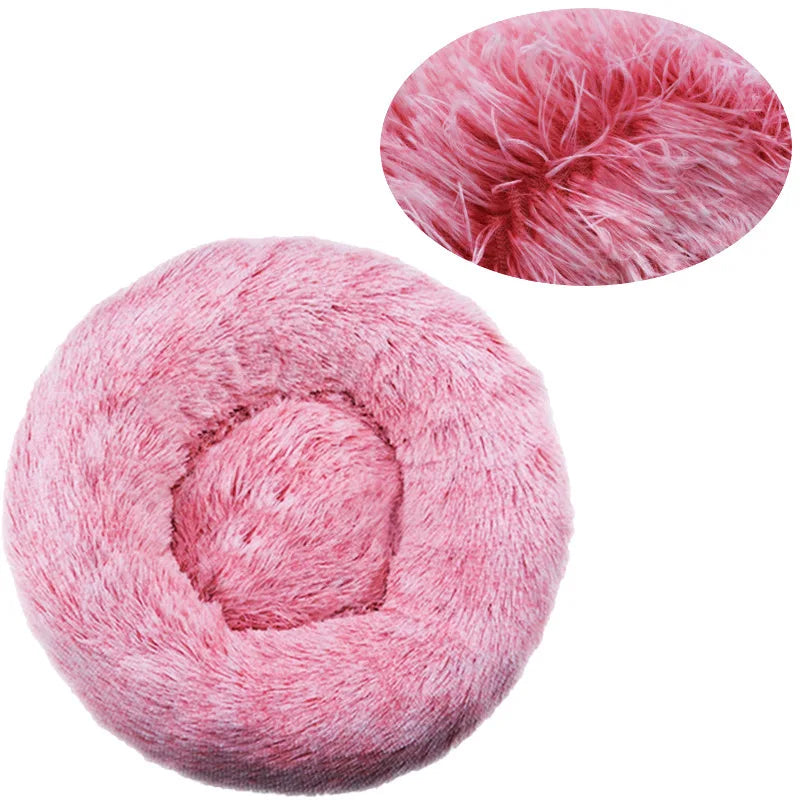 Plush Round Dog Bed Winter Warm
