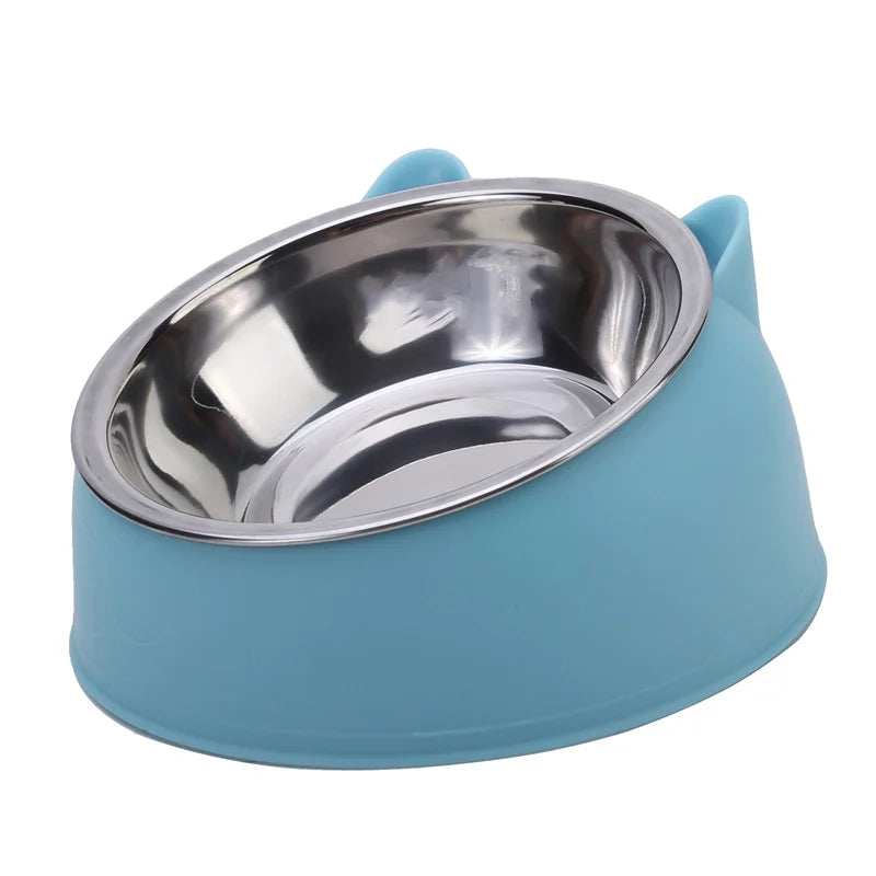 Creative Inclined Kitten Puppy Feeding Bowls
