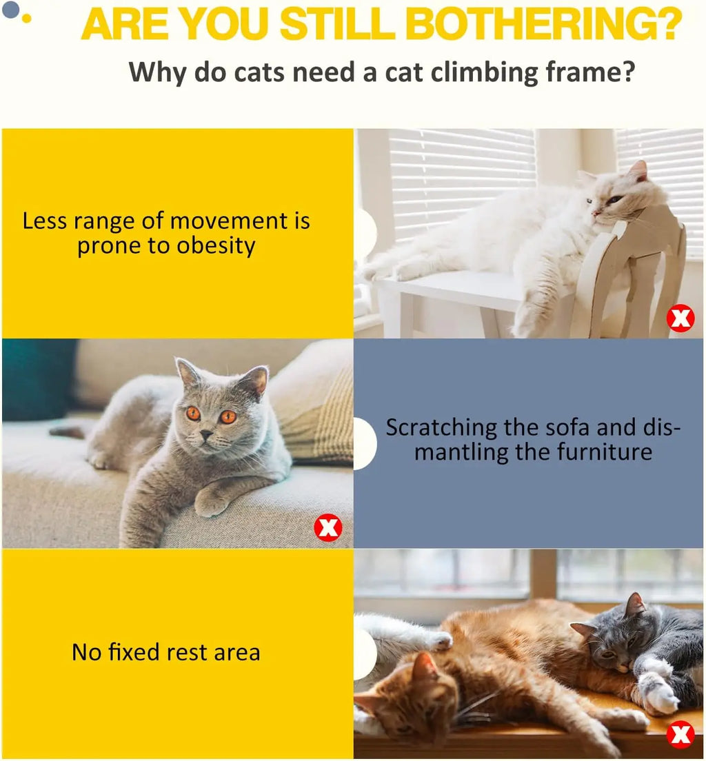 DayPlus Cat Tree Cat Tower Cat Scratching Post for Indoor/Outdoor Cats