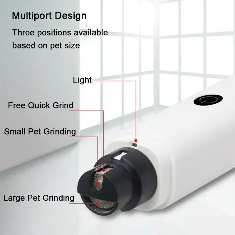 Electric Dog Nail Clippers Rechargeable USB Charging LED Light