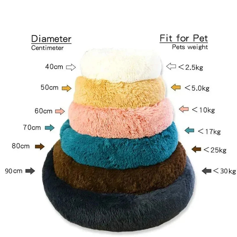 Plush Round Dog Bed Winter Warm