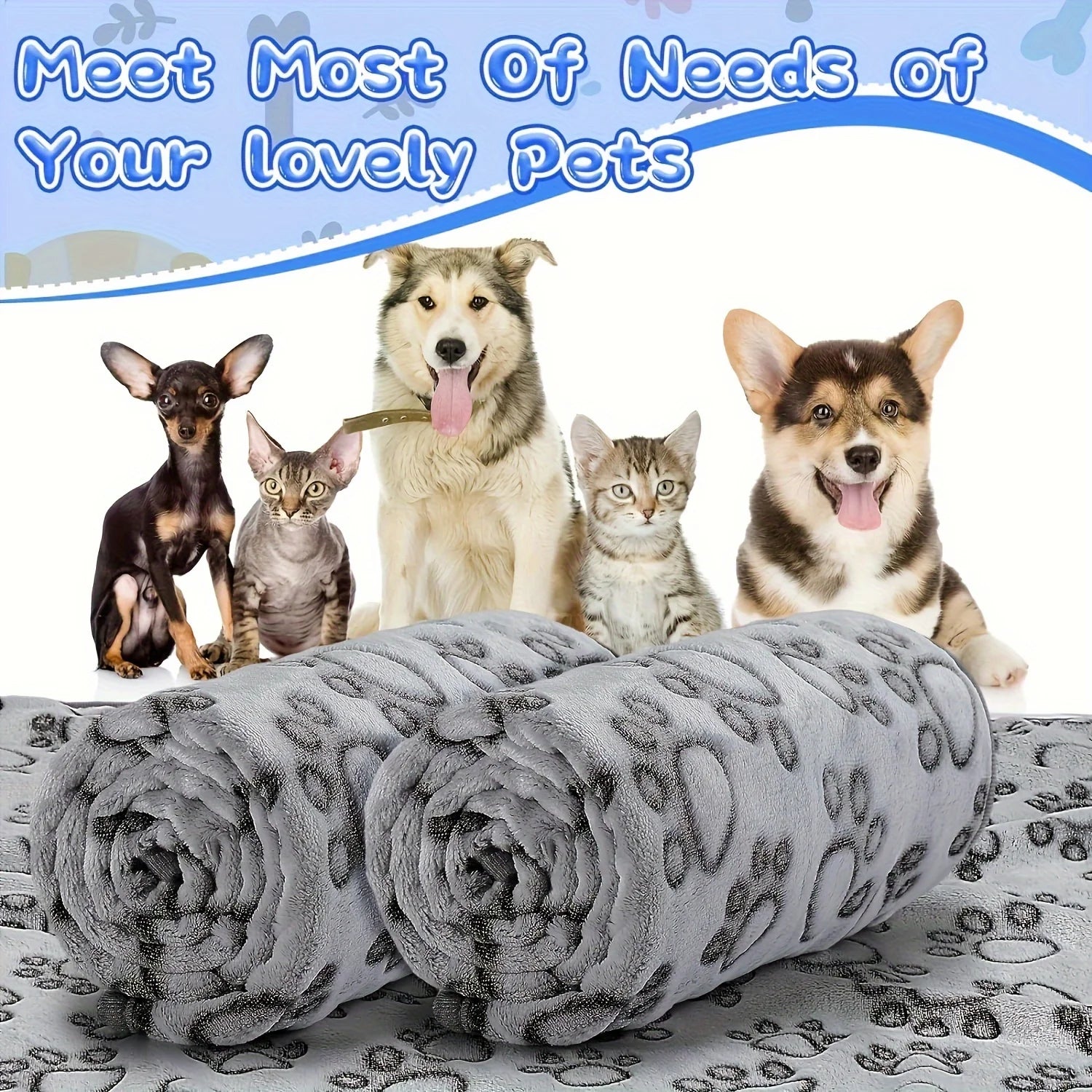 Soft Fluffy High Quality Pet Blanket Cute Cartoon Pattern