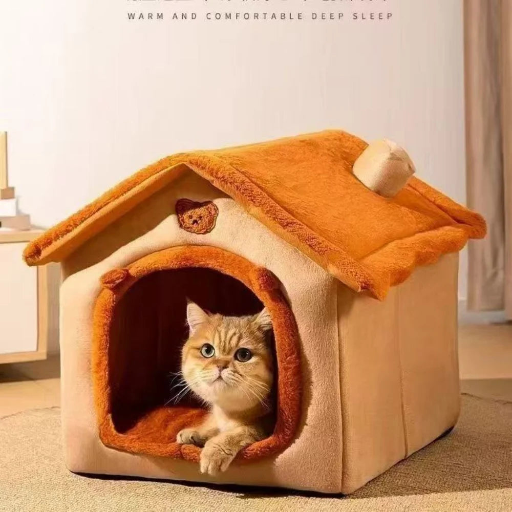 Cute All Season Dog House Style Bed