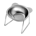 Raised Stainless Steel Cat Bowl with 15° Elevated Design Tilted Neck Guard
