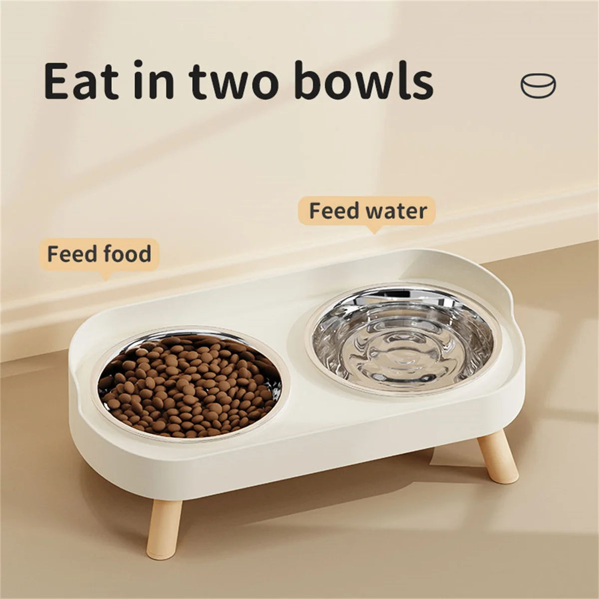 A Colorful Dopamine Pet Double Bowl